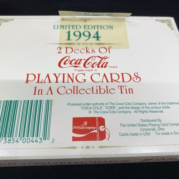 2 Coca-Cola Christmas Nostalgia Playing Cards 2008 1994 LE Keepsake Tins NOS Vtg - Picture 12 of 13